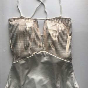 NWOT✴️Out From Under Cream and Gold Lame Swimsuit. Medium.